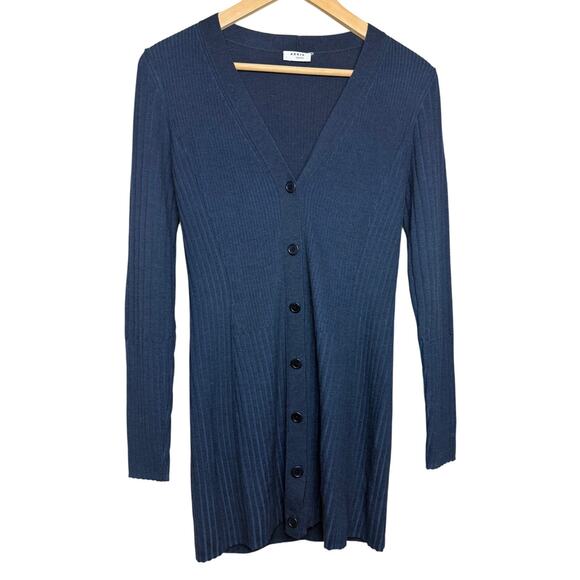 Akris Punto Ribbed Wool Navy Cardigan Sz. XS/S